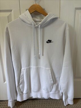 Nike White Hoodie with Black Swoosh